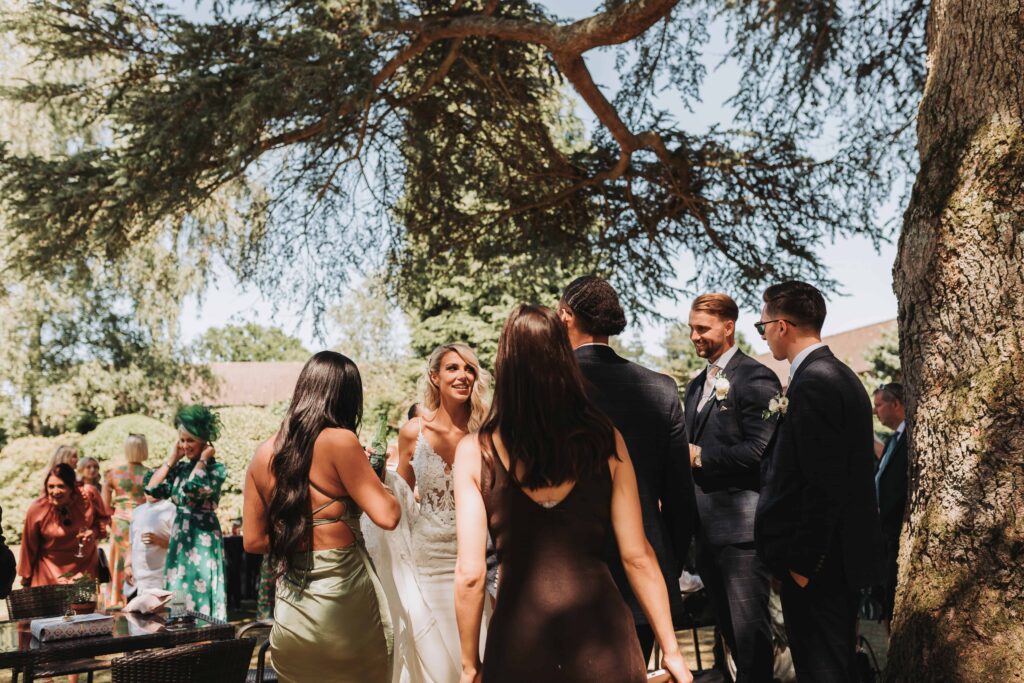 bride greeting guests