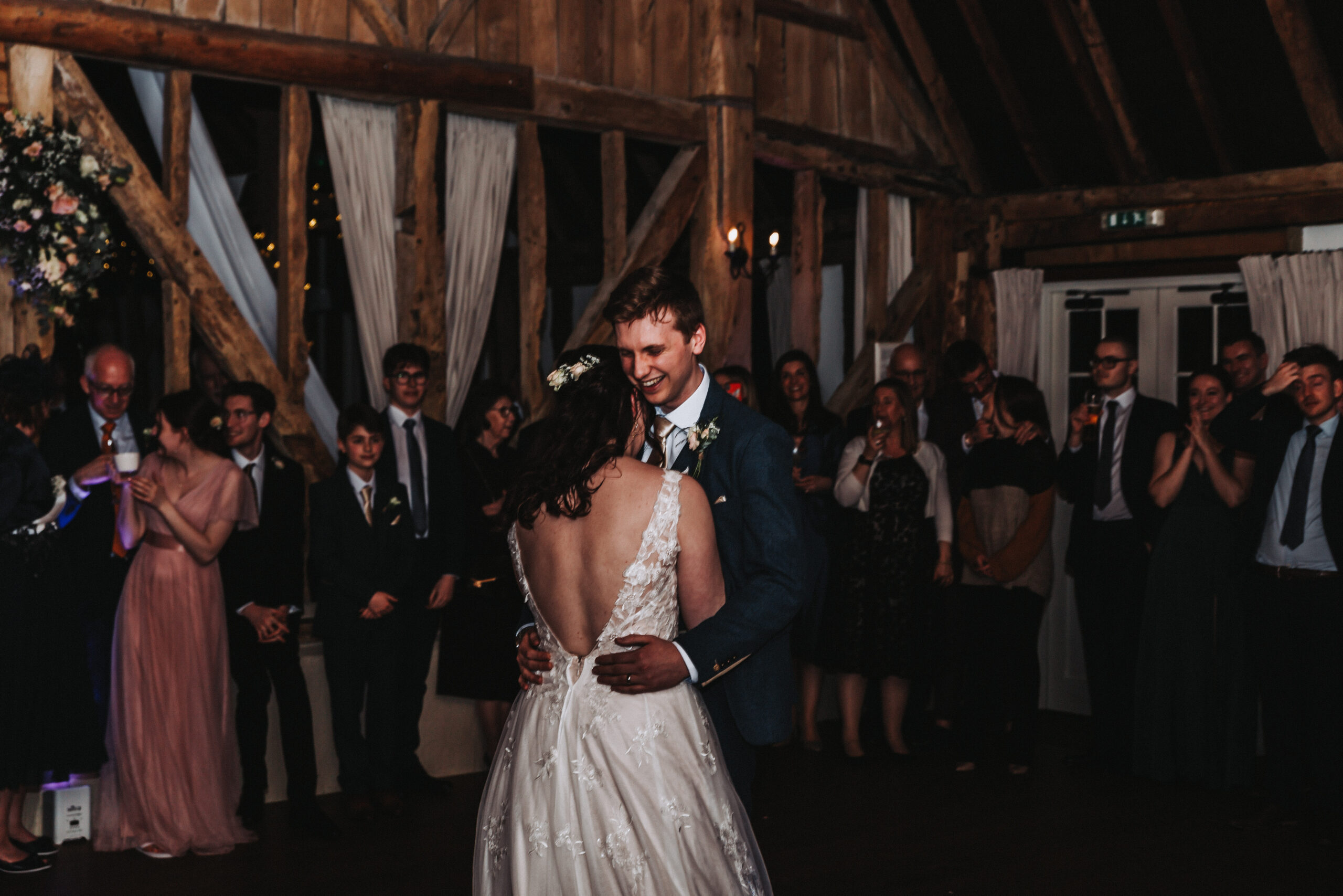 couple laughing in first dance