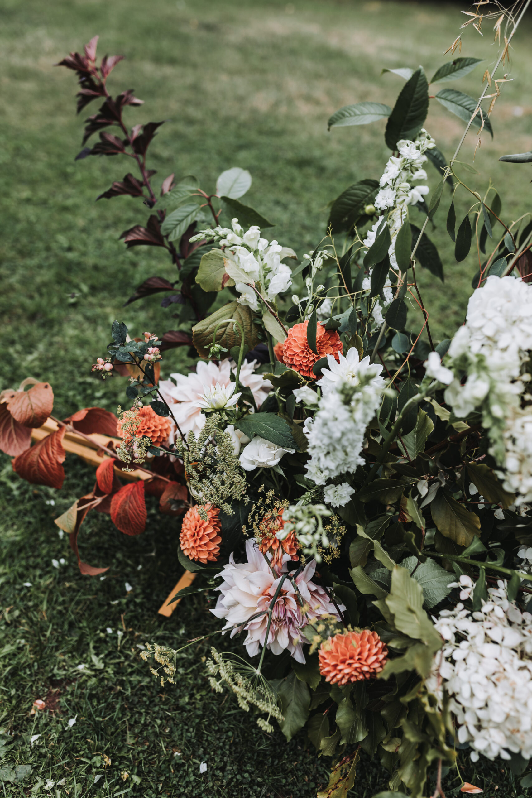 flower arrangement at wedding