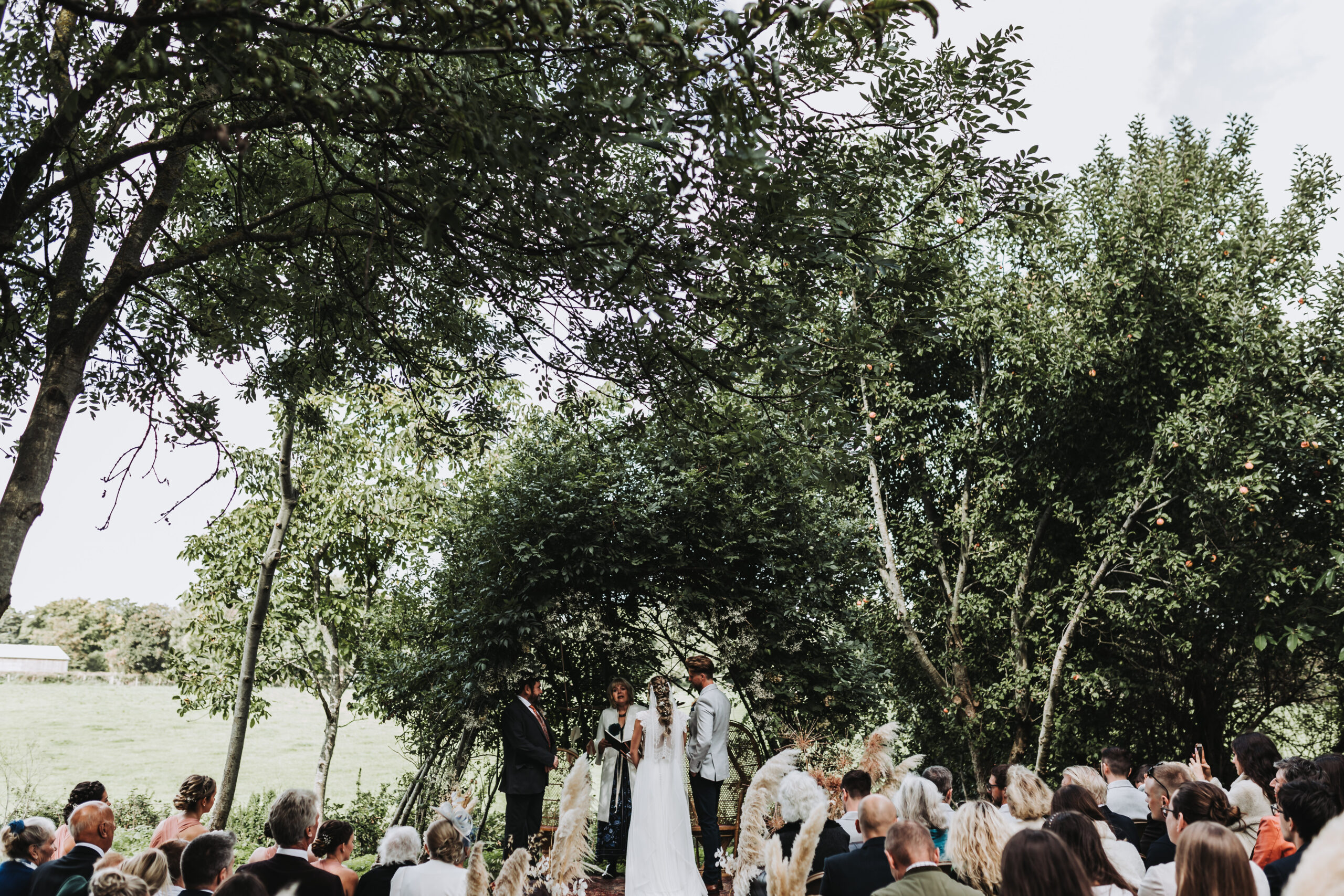 wedding ceremony at chichester woodland wedding