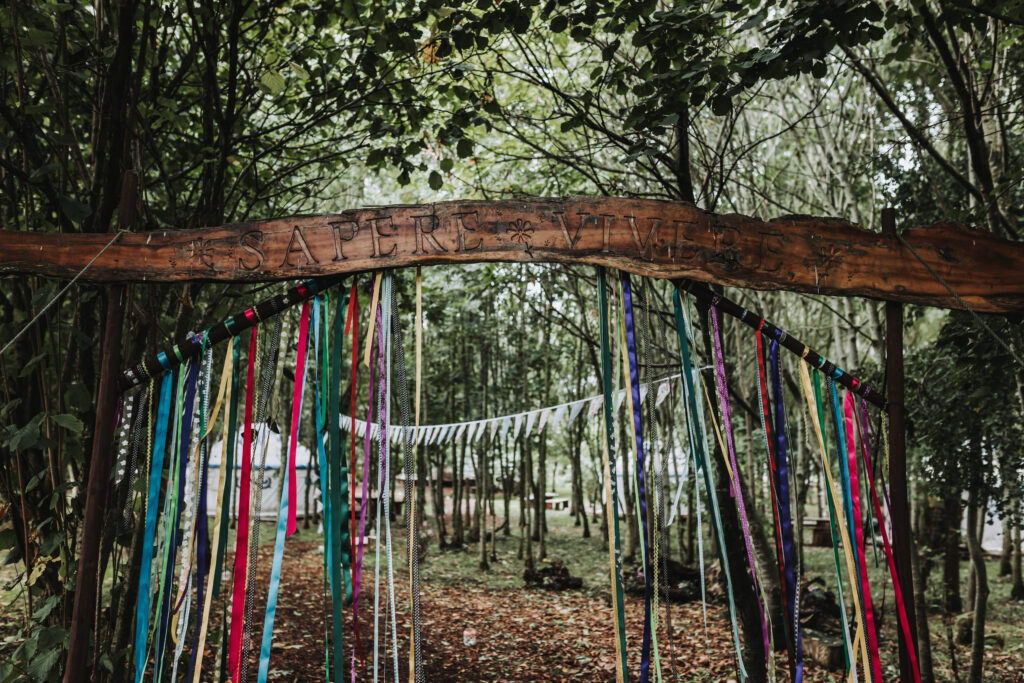 woodland wedding entrance