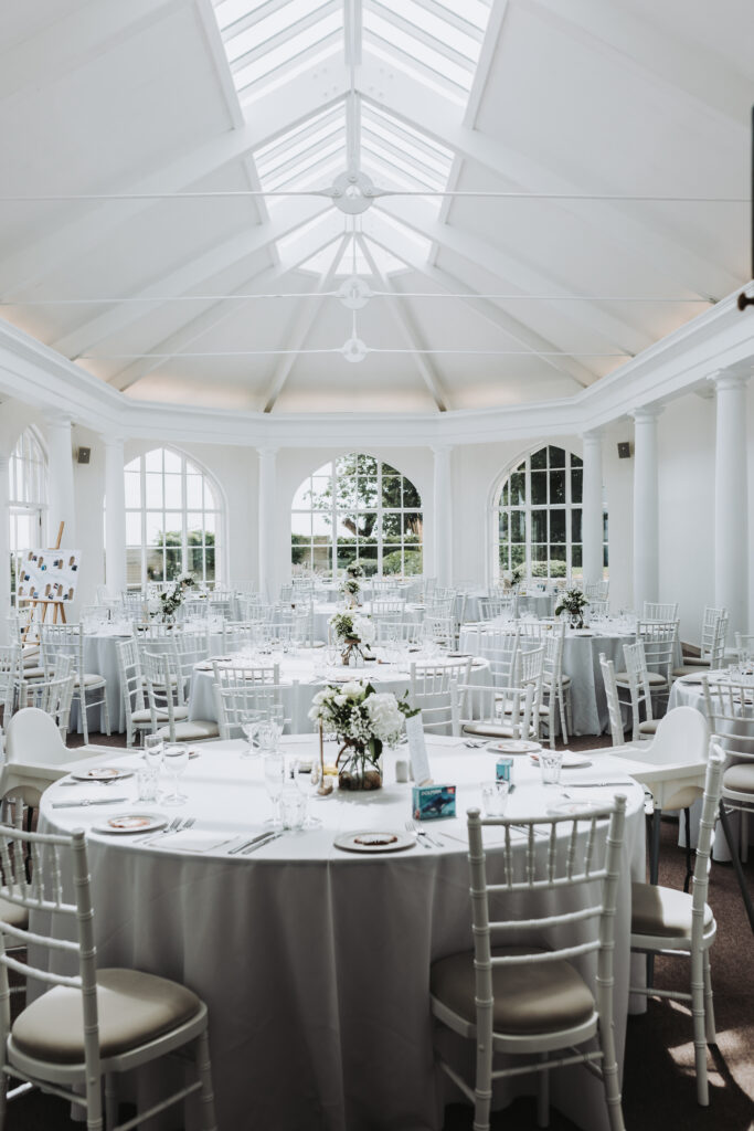 wedding breakfast set up at pennsylvania castle