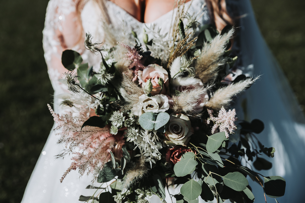 wedding bouquet with cornish flowers