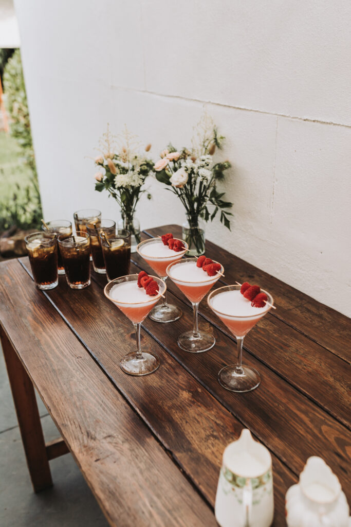 cocktails at cornwall wedding