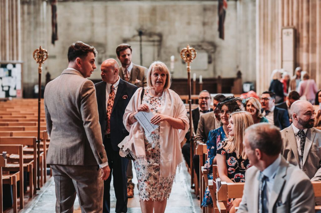 guests inside romsey abbey