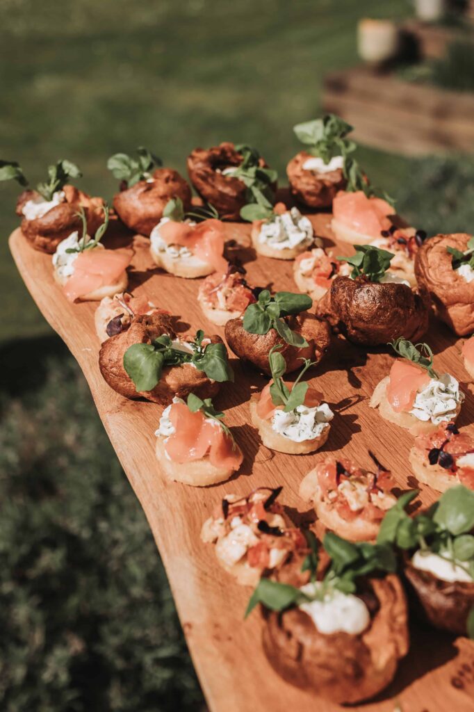canapes at cornwall wedding