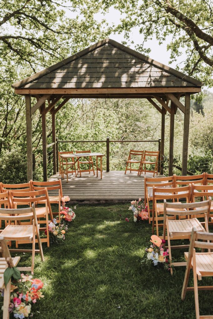 ceremony set up at the green cornwall
