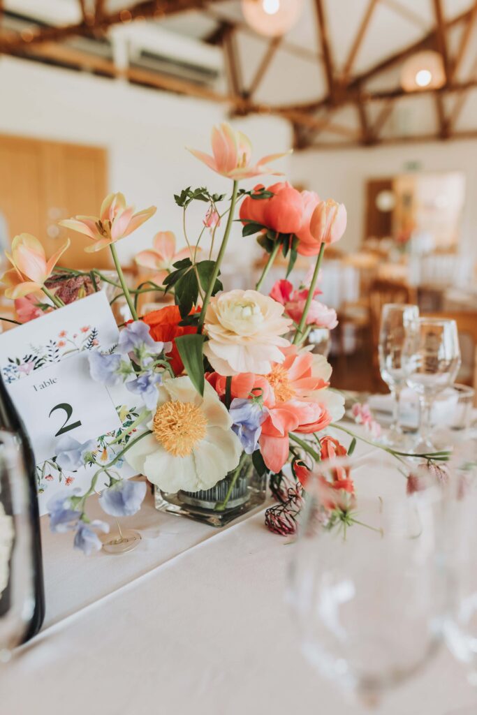 pastel flowers at the green cornwall