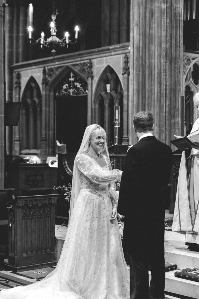 bride and groom saying vows at bristol wedding
