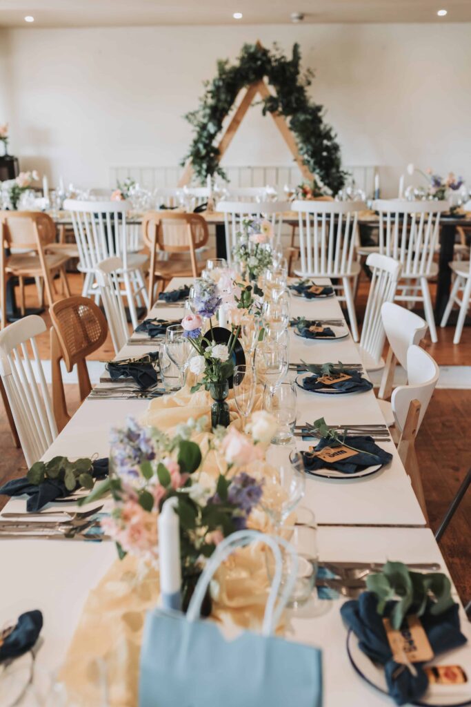 wedding breakfast set up