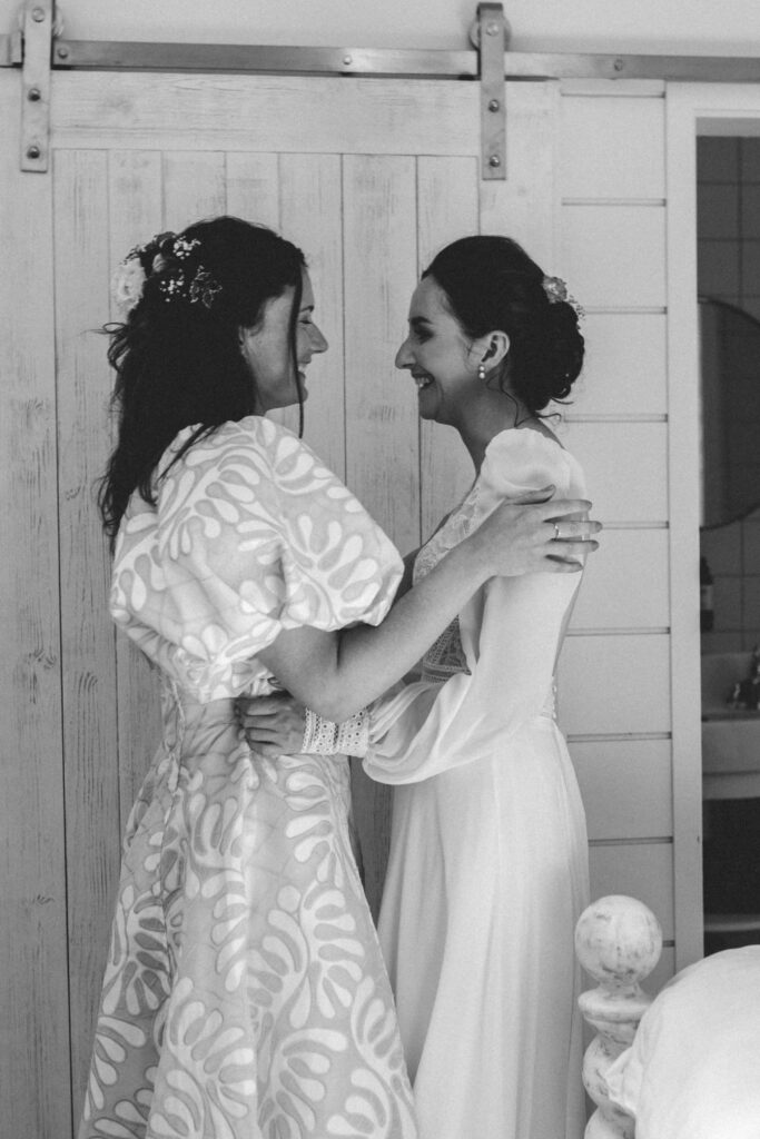 brides sharing first look