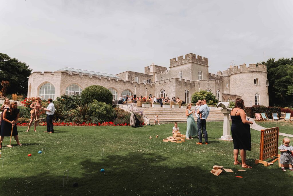 guests relaxing at pennsylvania castle estate