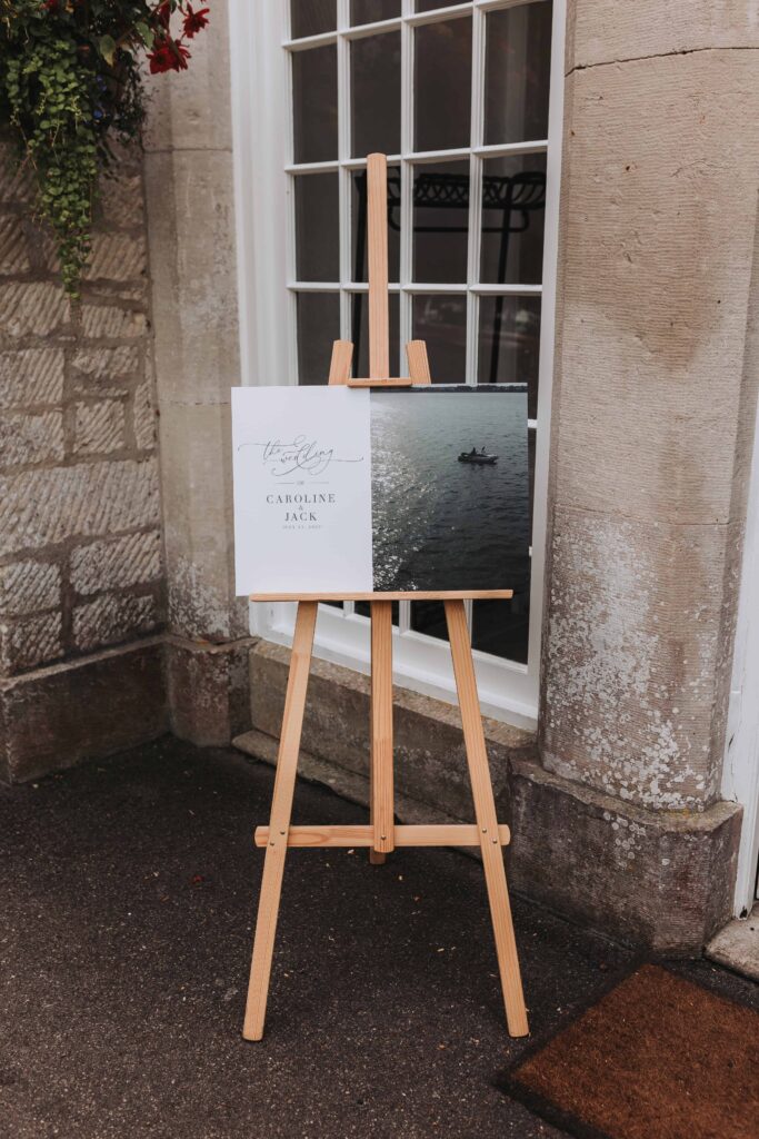 wedding sign outside pennsylvania castle estate