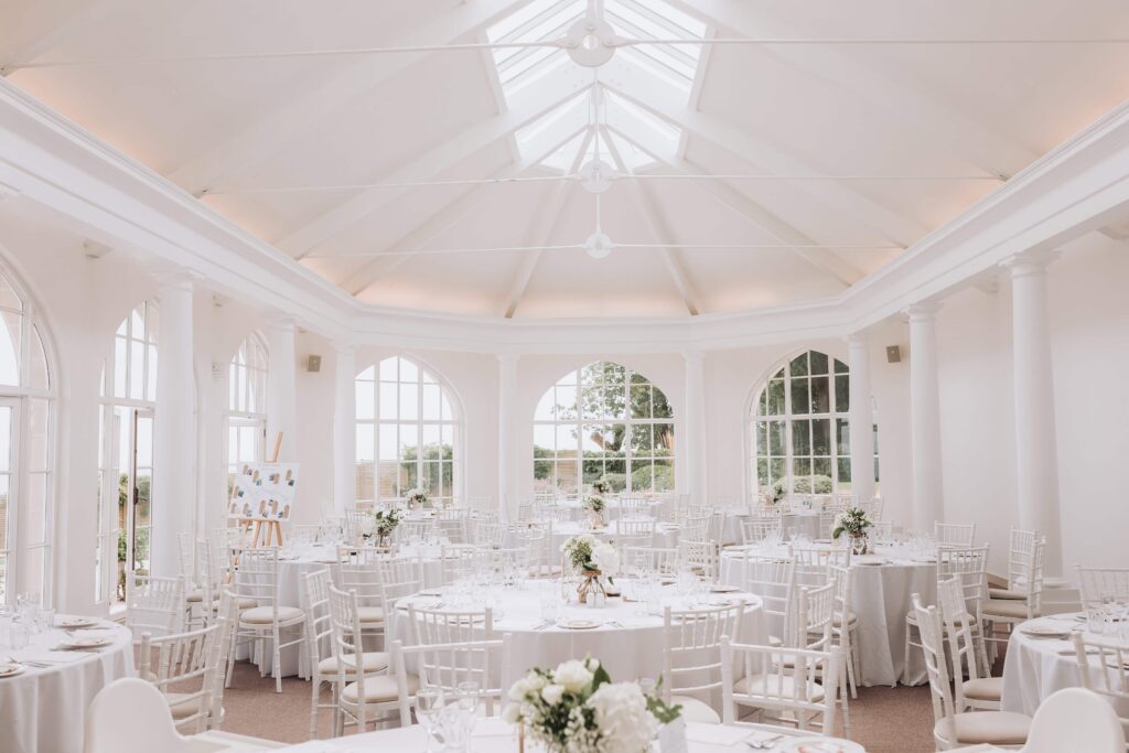 wedding breakfast layout at pennsylvania castle estate