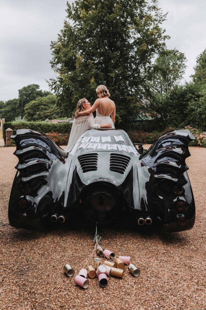 just married batmobile decoration