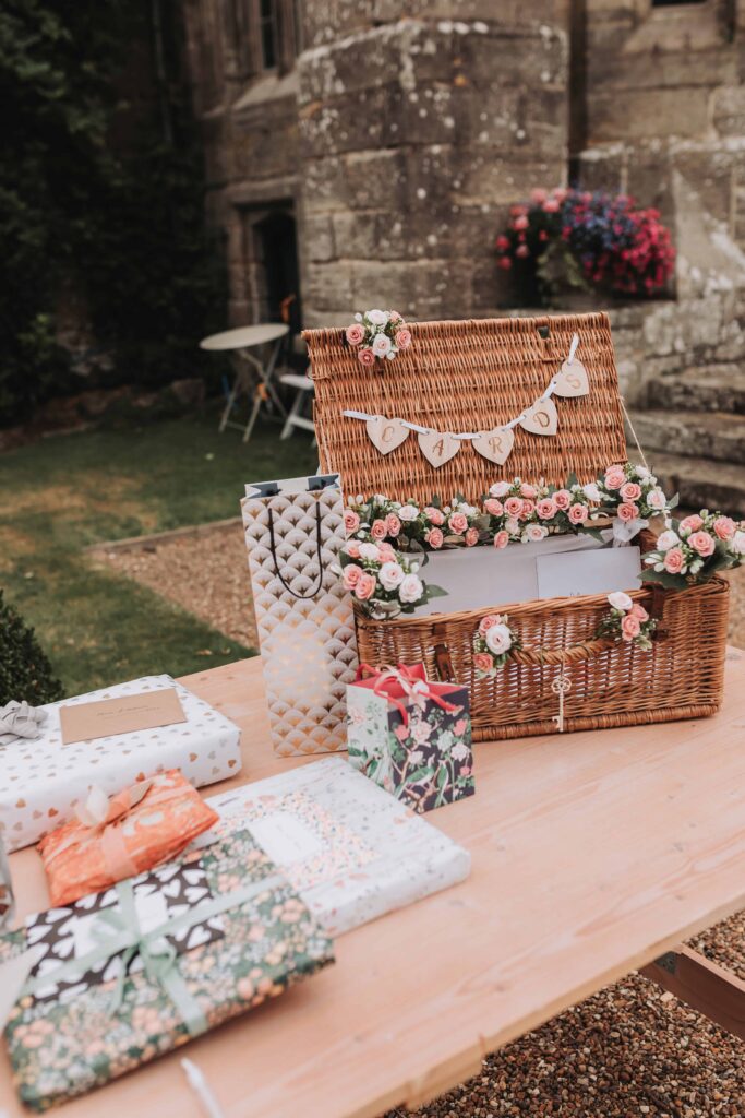 cards and gifts at wadhurst castle wedding