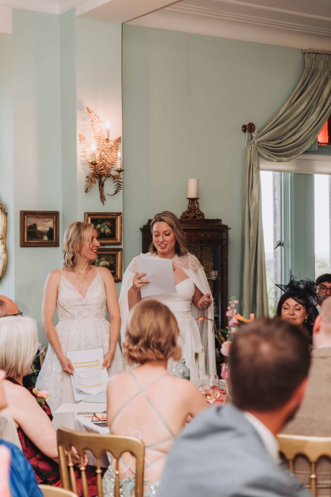 brides giving wedding speech