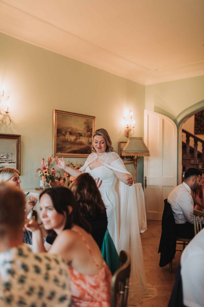 bride during wedding breakfast