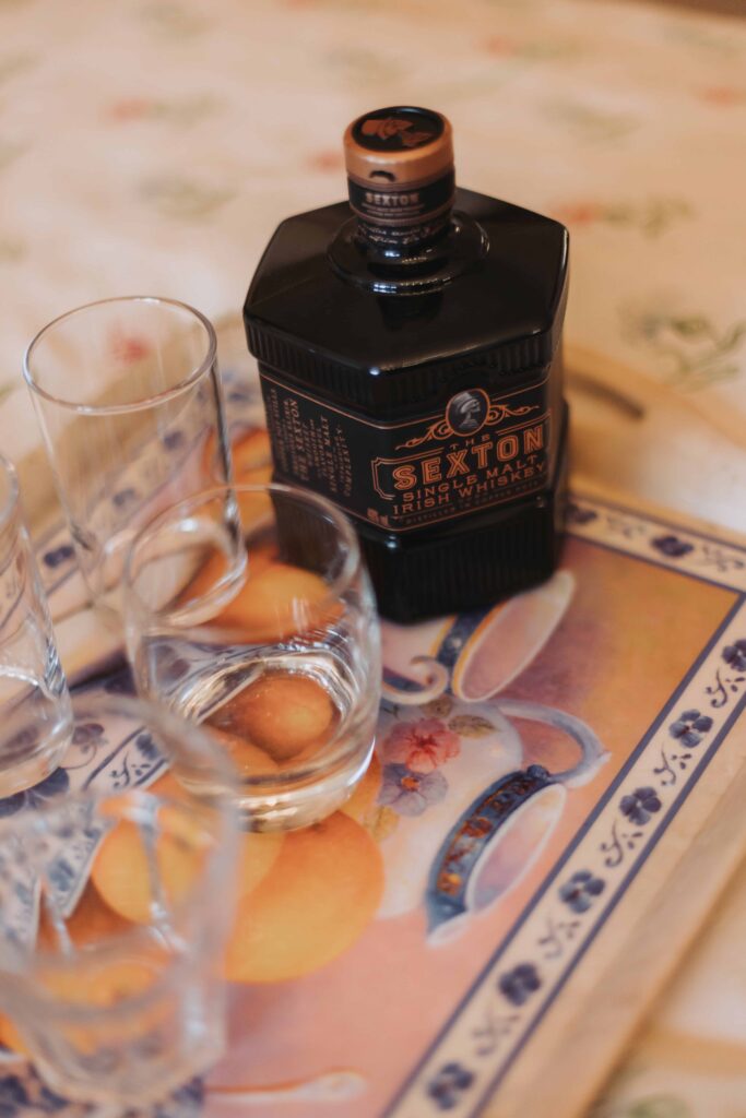 whiskey at wedding morning