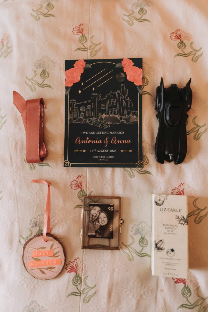 lgbtq wedding flat lay