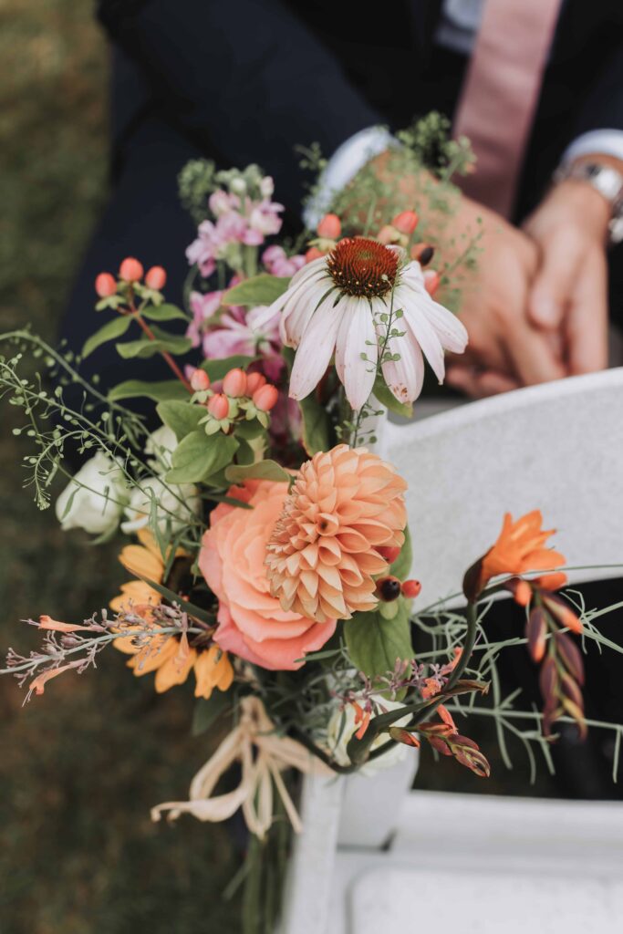 flowers at wadhurst castle wedding