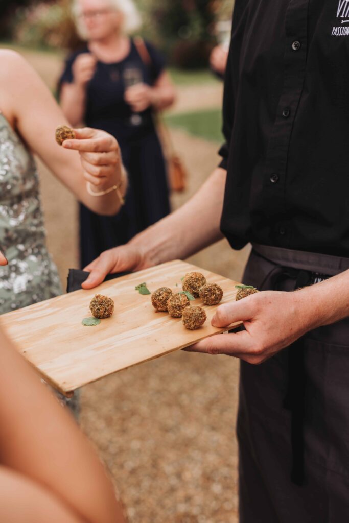 canapes at wadhurst castle wedding