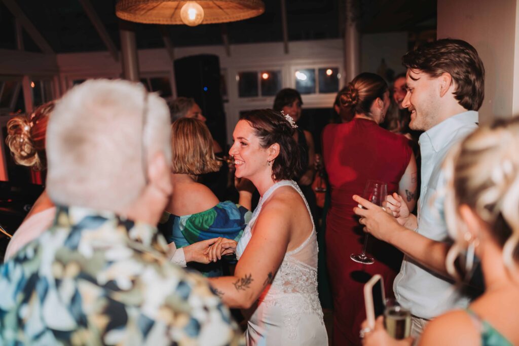 bride dancing at cornwall lgbtq+ wedding