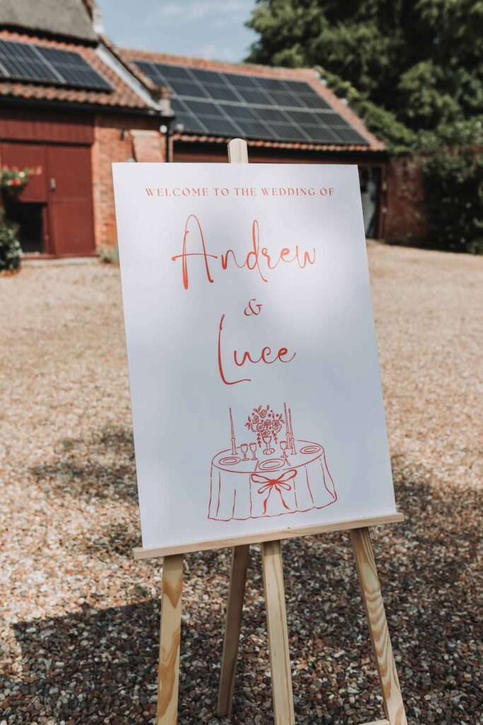sign at norfolk garden wedding