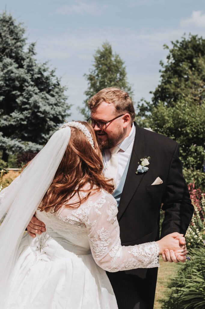 bride and groom dancing during ceremony