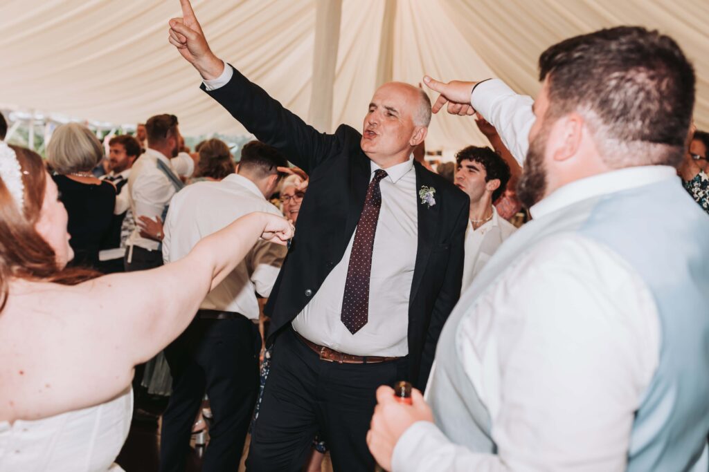 guests dancing at norfolk garden wedding