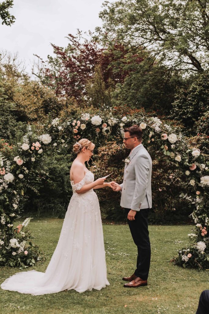 wedding vows at treseren wedding