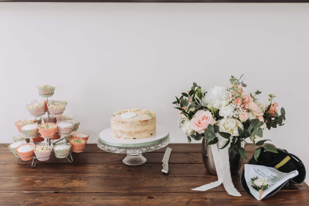 cake display at treseren wedding