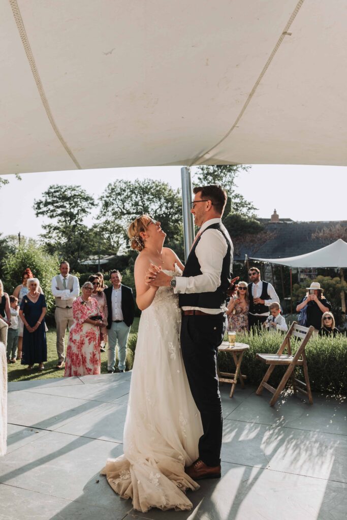 first dance at cornwall wedding at treseren