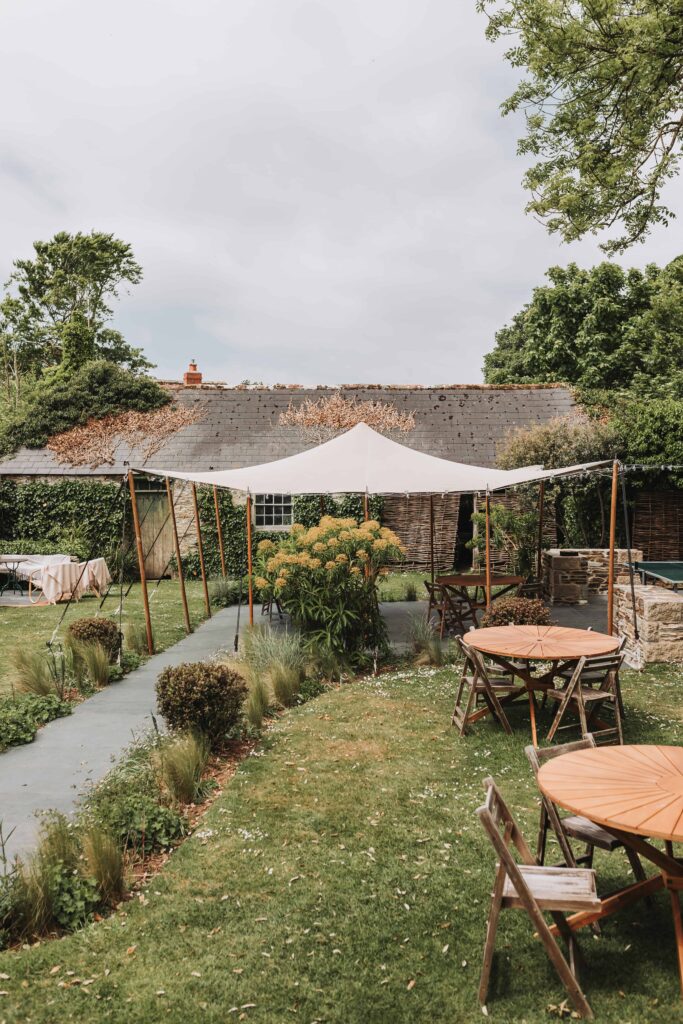 outside space at treseren wedding