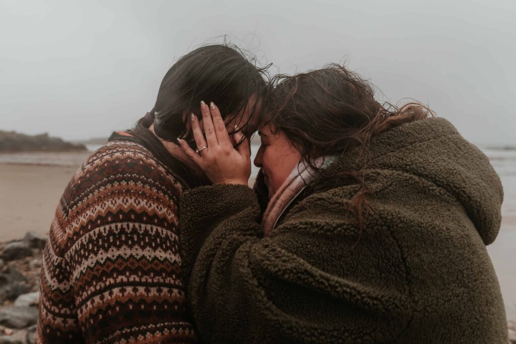 two girls head to head at surprise proposal