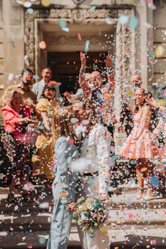 confetti at wandsworth town hall wedding